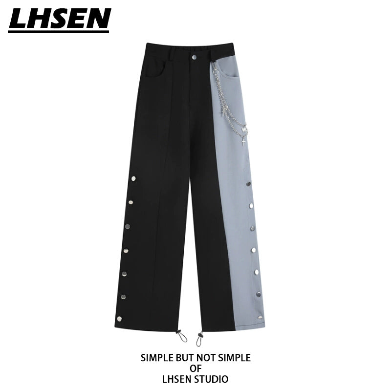 Lhsen Thin Loose High Waist Wide-Leg Overalls