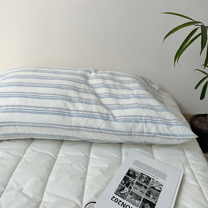 Dark Stain-Resistant Pillowcase Cotton Stripes Gingham Boys Pillowcase 48*74 Pure Cotton Student Dormitory Pillowcase