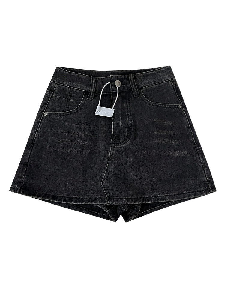 Fashion Tape Denim Shorts Fashion A- line Dress Summer Clothing