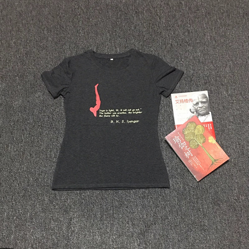 Verão Nova Chegada Iyengar Yoga Roupas Manga Curta Camiseta Top Feminino Silm Fino Algodão Elástico Alto Absorção de Transpiração Propriedade Boa