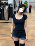Shorts jeans de cintura baixa com curvas justas e quadril