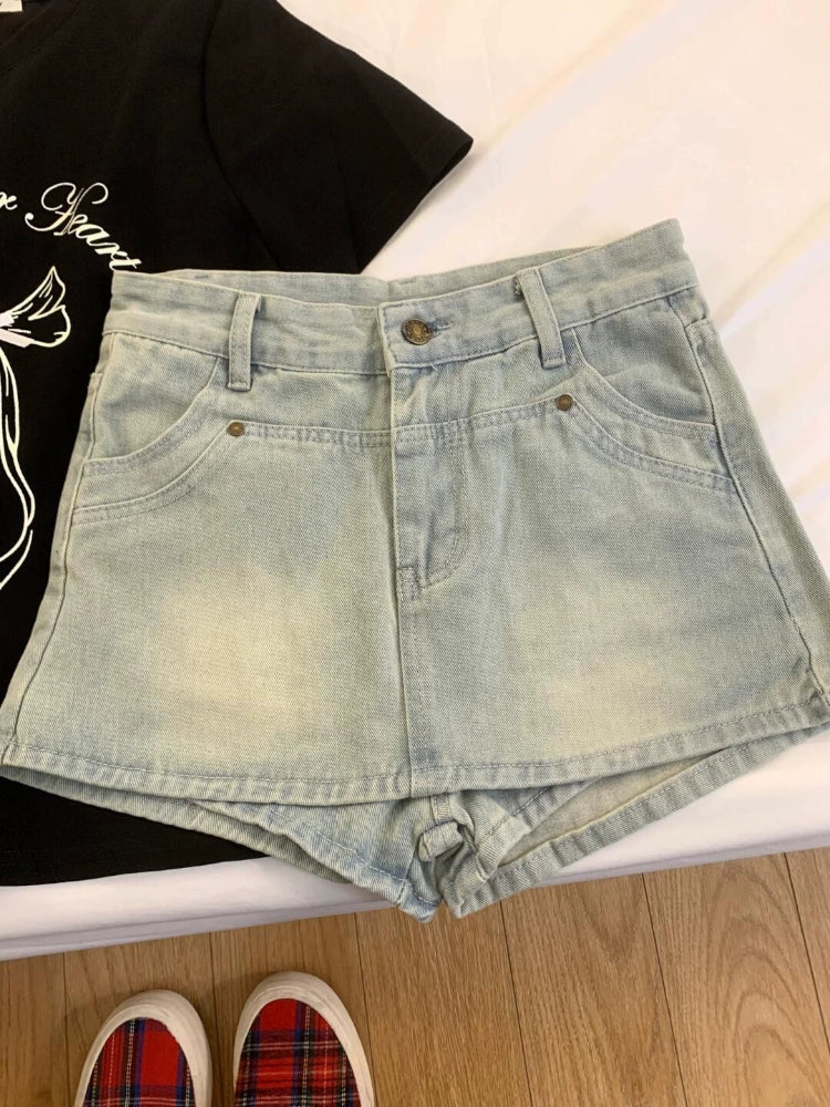 Plus Size Fashion Tape Denim Skirt Women's 2024 Summer High Waist Sexy Small A- line Sheath Miniskirt Pants