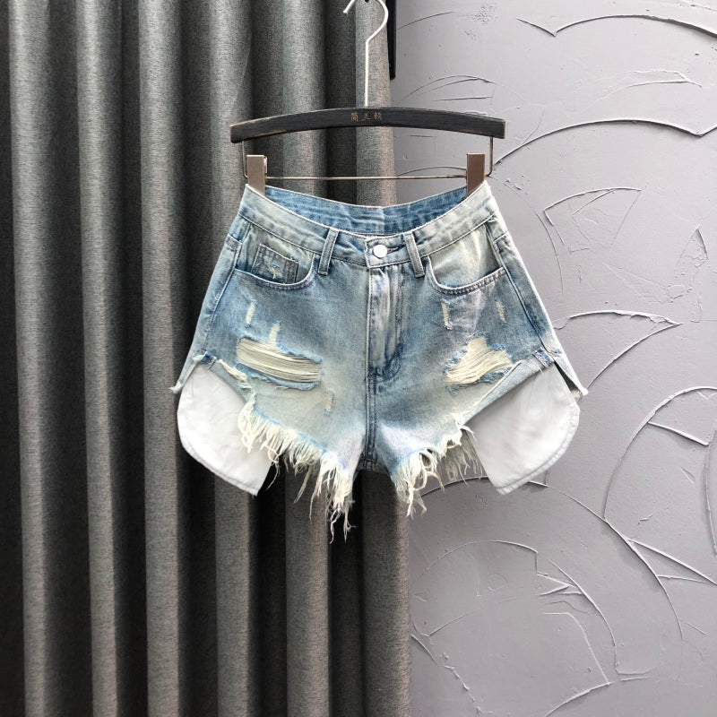 Summer Sweet and Spicy Wind High Waist Retro Casual Denim Shorts