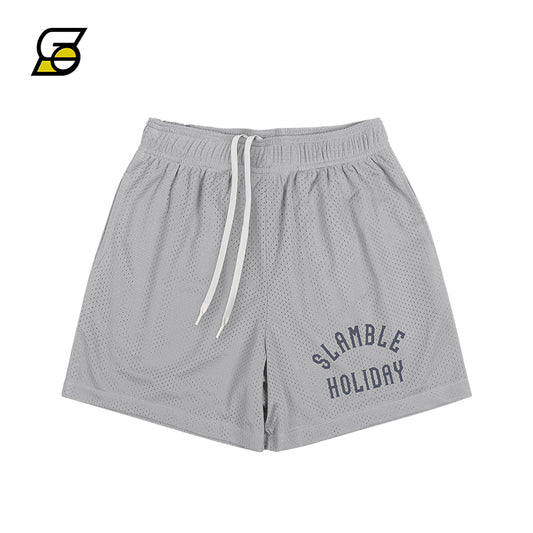 Slamble Summer Holiday Double-Layer Mesh American Shorts Men's Quick-Drying Breathable Basketball Sports Pants Cropped Pants