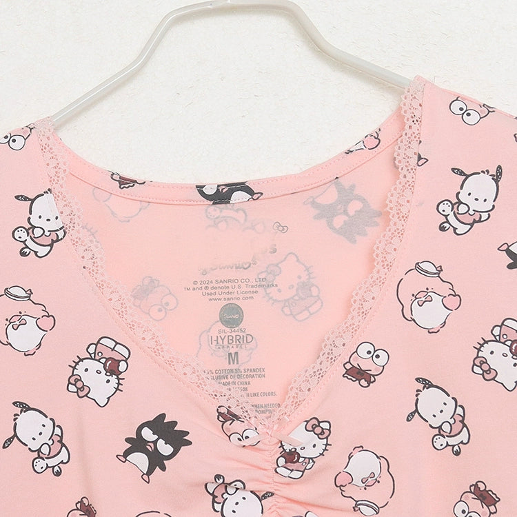 Anti-Aging Casual Short Sleeve Thread Summer 95% Cotton Cartoon