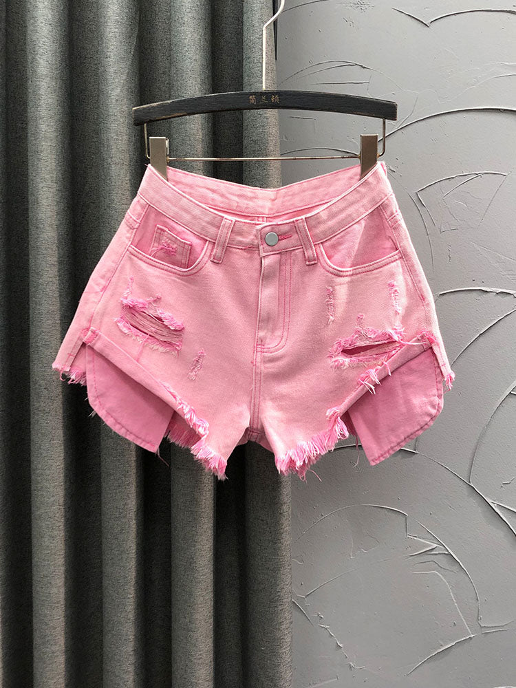 Summer Sweet and Spicy Wind High Waist Retro Casual Denim Shorts