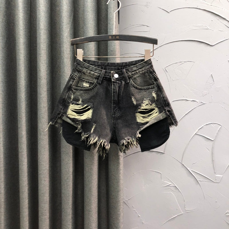 Summer Sweet and Spicy Wind High Waist Retro Casual Denim Shorts