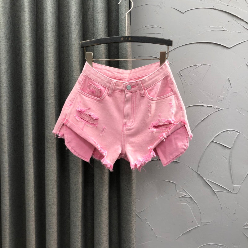 Summer Sweet and Spicy Wind High Waist Retro Casual Denim Shorts