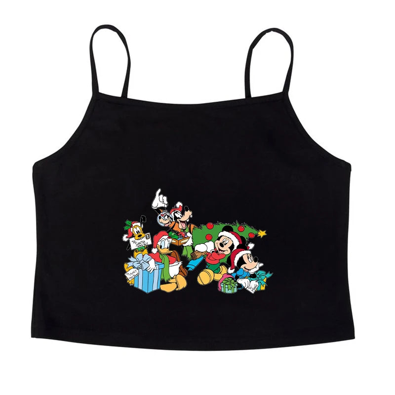 Summer Retro Korean Style Sanrio Hello Kitty Y2k Spicy Girl Cute Vest T-shirt Top Short Style Sleeveless Casual Top