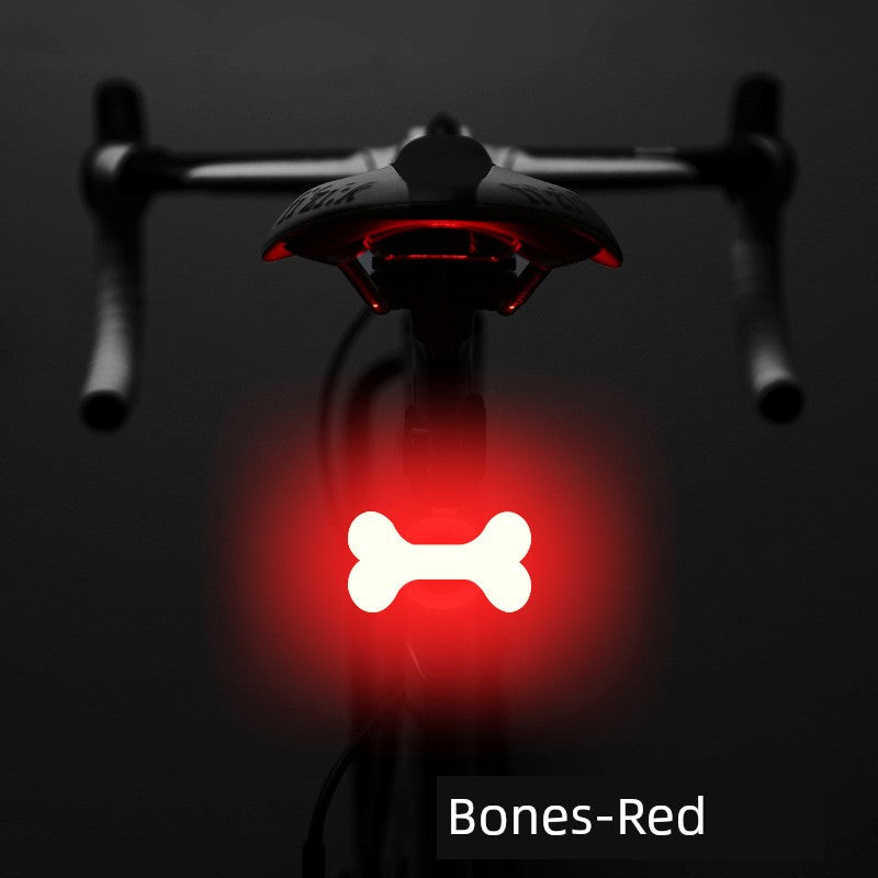 Mountain Bike Night Travel Taillight Night Riding Lights Road Bike Adapted to Giant Heart Taillight Warning Creative