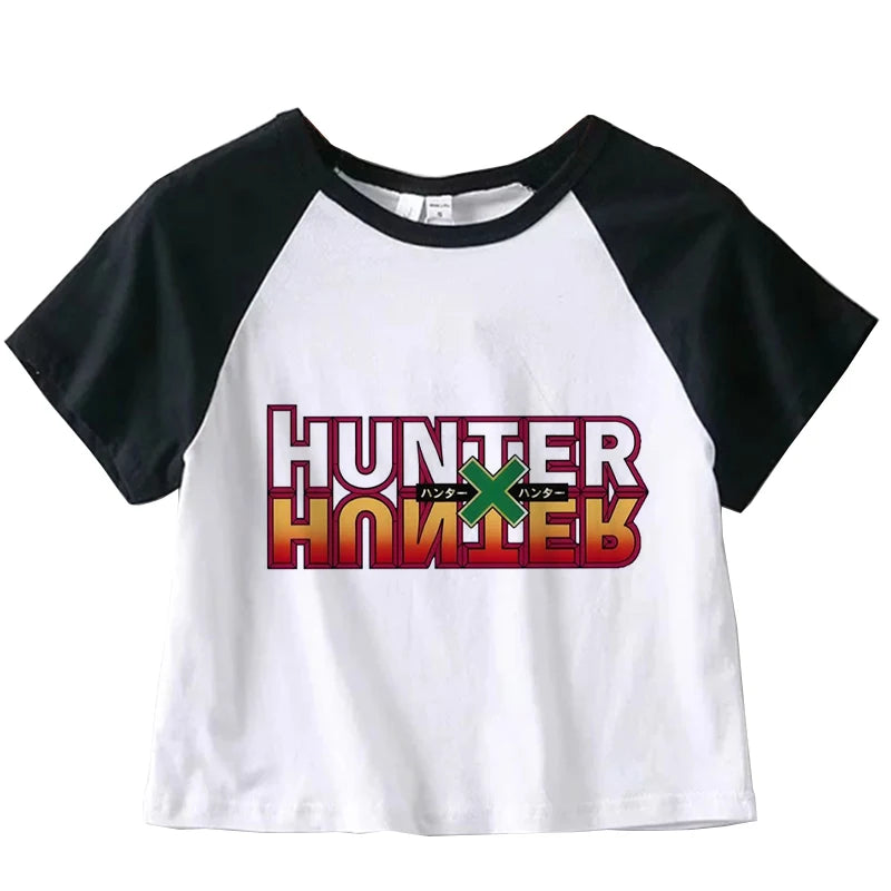 Hunter X Hunter Japan Anime Killua Shirt Y2k Crop Tops T-shirt Anime Women Tee Summer Short Sleeve Clothes Streetwear