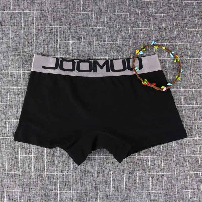 Popular Solid Women's Cotton Panties Boxer Underwear Ladies Breathable Letter Belt Briefs  Sexy Sports Female Knickers Boyshort