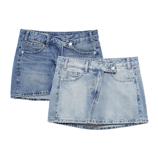 Women's Denim Skirt 2024 New Spring Summer Women's Mini Skirt Fashion Women's Denim Skirt Casual Chic High Street Women's Skirt