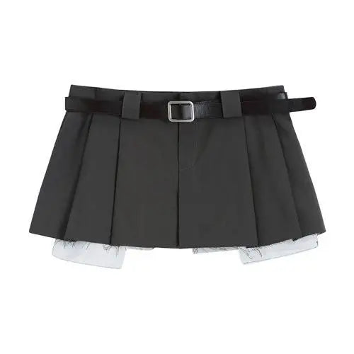 Pleated Skirts Women S-5XL Belt Hotsweet Mini College Personality Simple All-match Casual Korean Style Fashion Ulzzang Summer