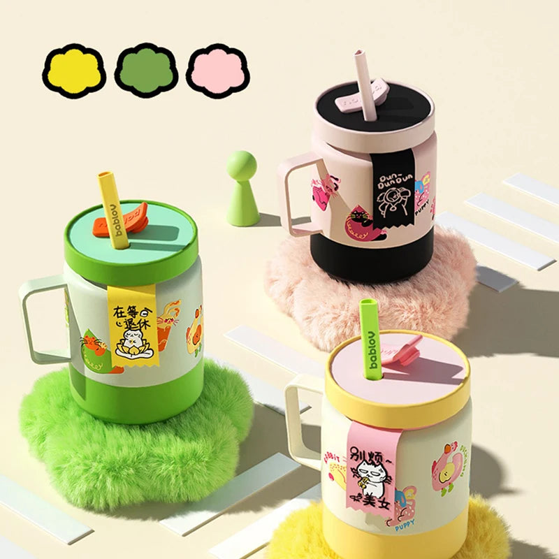 New Insulated Cup For Girls With High Appearance And Large Capacity Creative Birthday Gift Stainless Steel Coffee With Water Cup