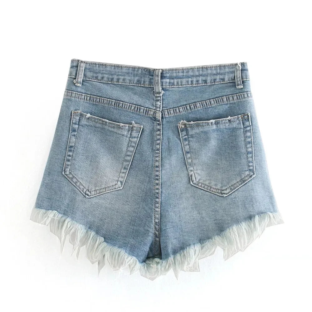 3 Colors Denim Shorts Classic Five Pockets Fashion 2024 Women Weekend Outfit Casual High Waist Distressed Shorts Sexy Mini Jeans