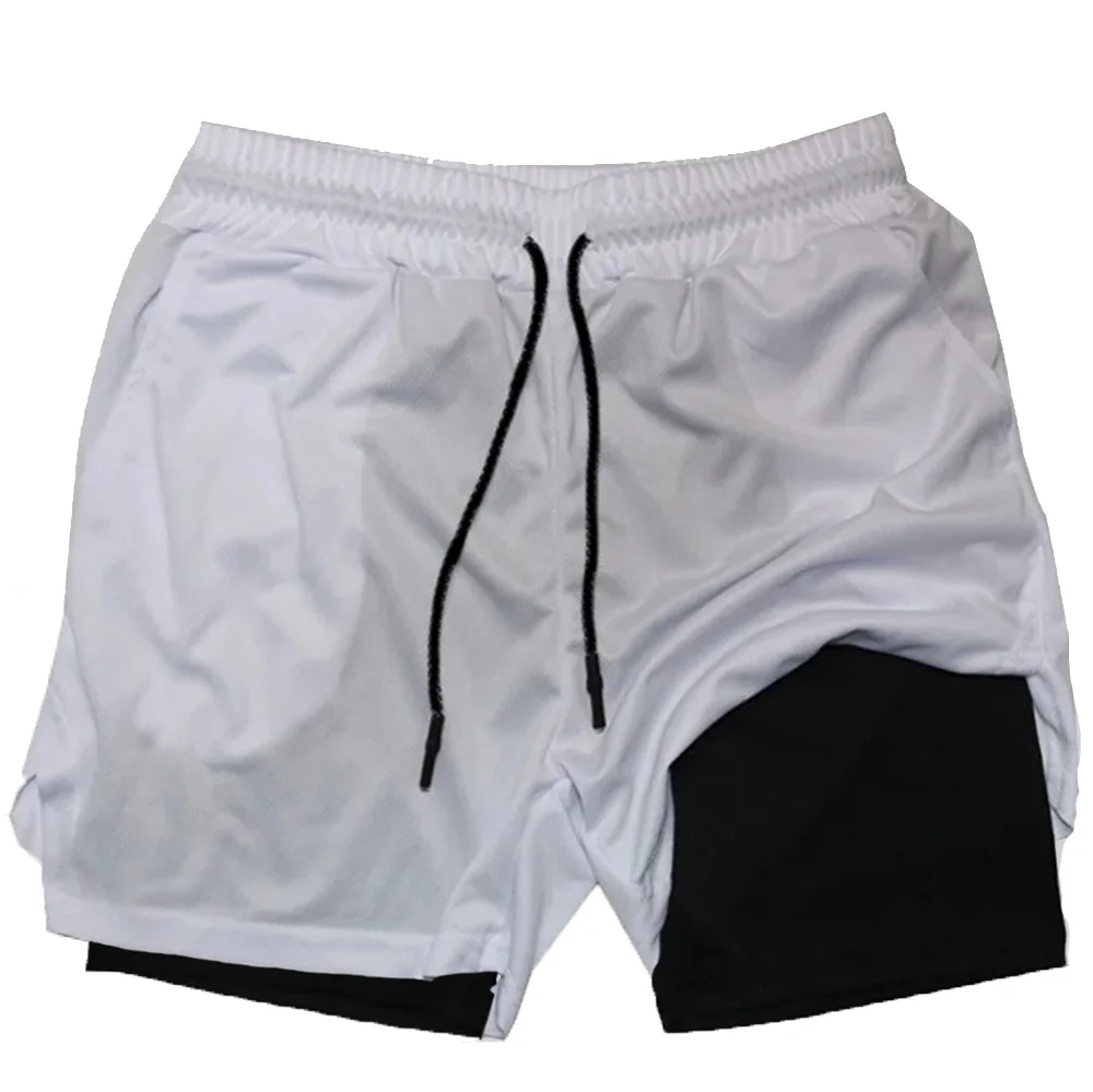 Summer sports versatile double layer men's shorts everyday casual quick-drying sports shorts men