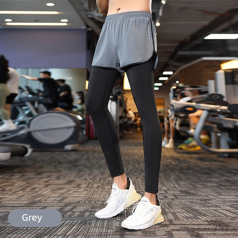 Exercise Workout Pants Spring Tight High Elastic Compression Yoga Pants Male and Female Professional Marathon Running Pants Training Trousers