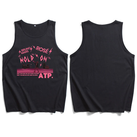 APT. Rose Bruno Mars Tank Homem Mulher Gola redonda Sem mangas Camisetas de verão