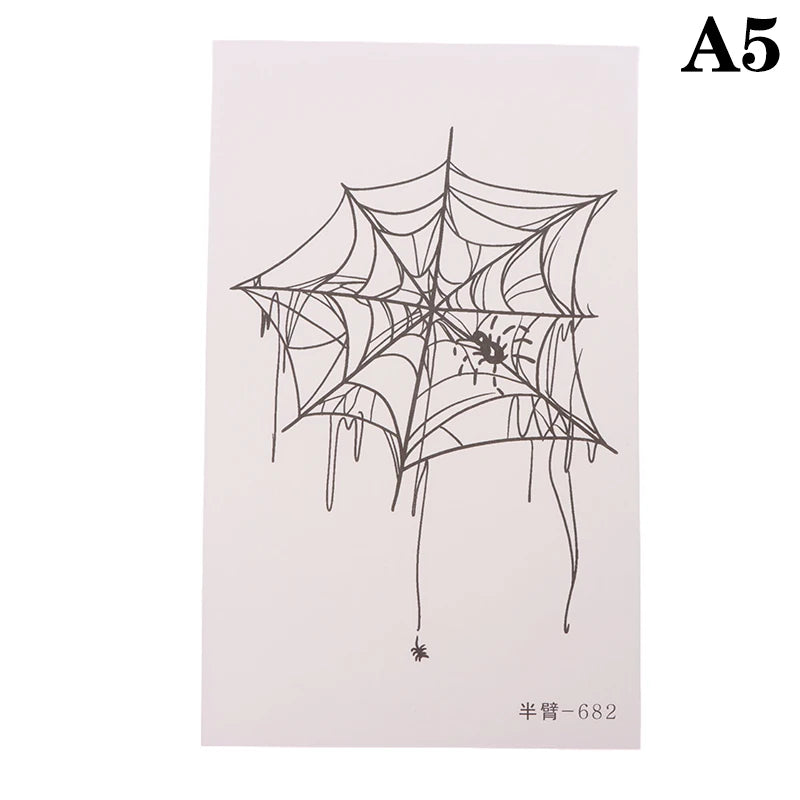 Herbal Tattoo Stickers Spider Web Temporary Tattoos Lasting Punk Cobweb Fake Tattoo Cheap Goods Festival Art Man Tattoo Sticker