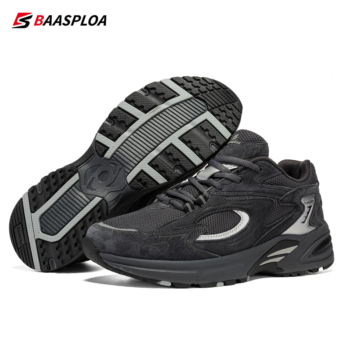 Baaslpoa New Men's Running Shoes Casual Mesh Fabric Breathable Non-Slip Walking Shoes Male Outdoor Basketball Sports Shoes