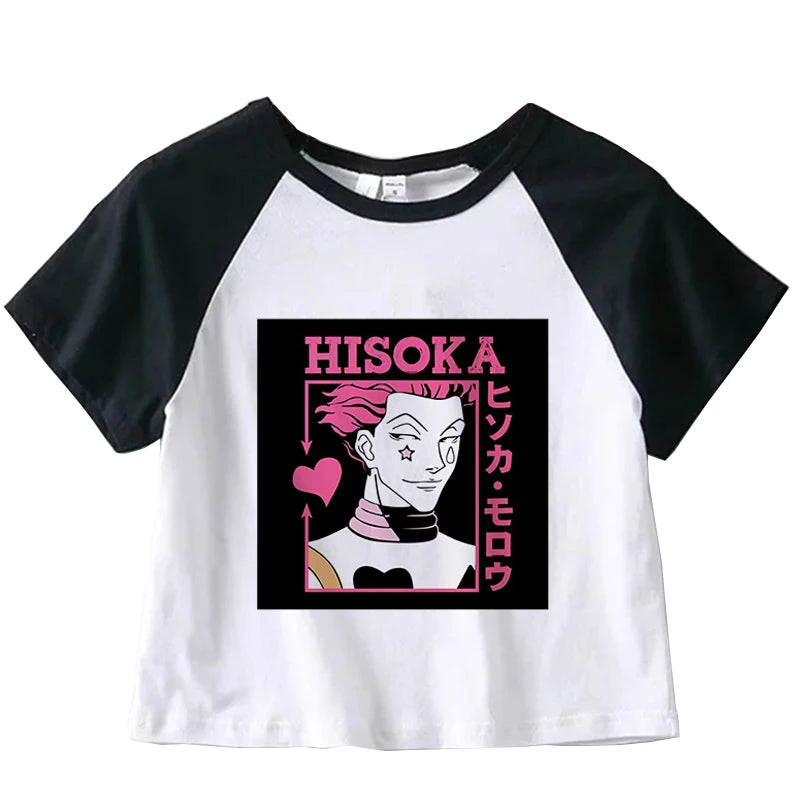 Hunter X Hunter Japan Anime Killua Shirt Y2k Crop Tops T-shirt Anime Women Tee Summer Short Sleeve Clothes Streetwear