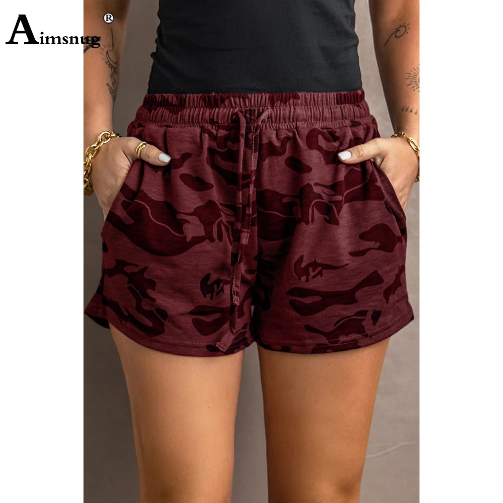 Plus Size 5xl Women Pocket Design Shorts 2022 New Sexy Fashion Camouflage Shorts Ladies Drawstring Shorts Casual Beach Hotpants