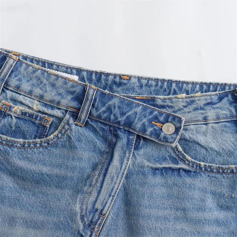 Women's Denim Skirt 2024 New Spring Summer Women's Mini Skirt Fashion Women's Denim Skirt Casual Chic High Street Women's Skirt