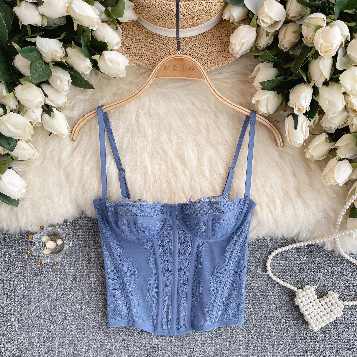 Foamlina Sexy Floral Lace Camisole Women Summer Elegant Solid Adjustable Strap Sleeveless Fishbone Skinny Crop Tank Tops Camis