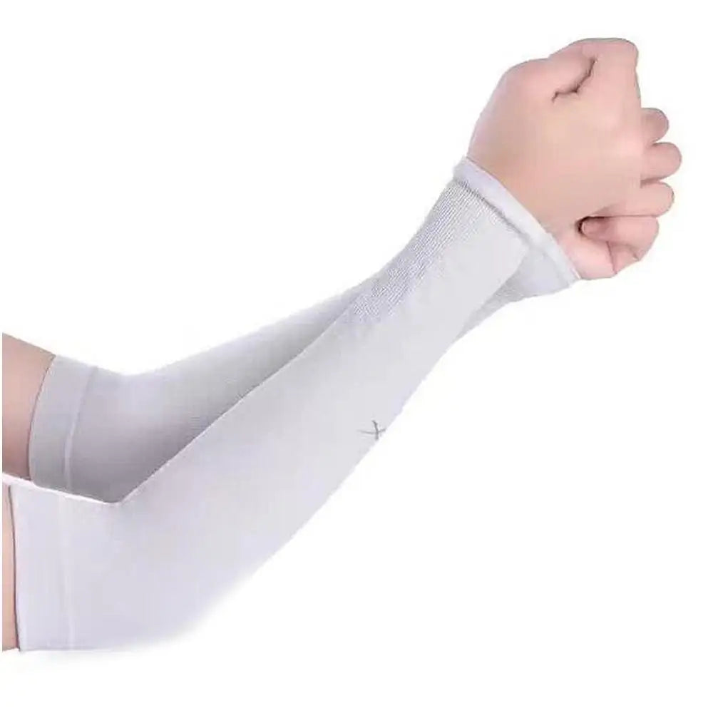 Summer Ice Silk Long Sleeves Anti-Sunburn Arm Cover Men Women Cuff New Cool Hand Sleeves Anti-UV Fingerless Cycling Arm Sleeve