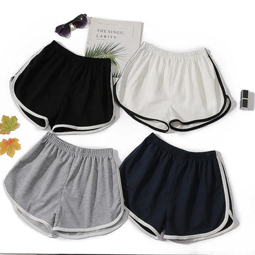 Shorts esportivos femininos para corrida, lisos, simples, casuais, emagrecedores, soltos, listrados, curtos para mulheres, roupas da moda de verão Harajuku