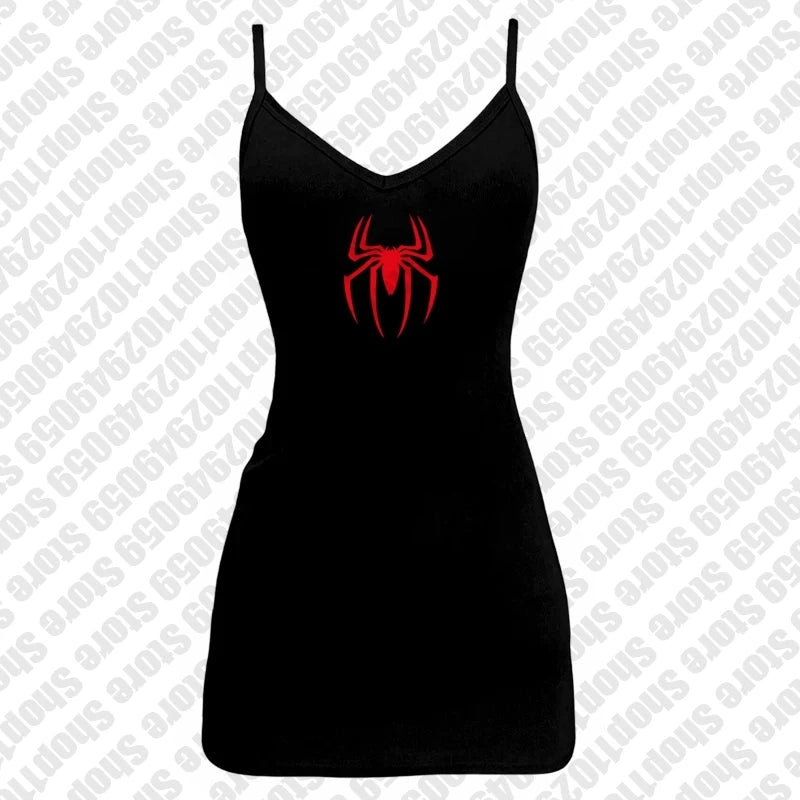 Spider Graphic Print Y2K Mulheres Bebê Camisetas Streetwear Vintage Carta Crop Verão Punk Casual Trash Goth Slim Manga Curta Camisetas