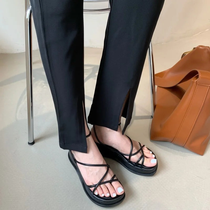 2023 New Summer Heel Women's Sandals Fashion Shoes For Women Ladies Elegant Dress Wedge Zapatos Mujer Sandalias De Mujer Verano