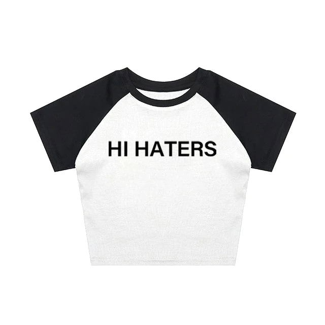 Vintage Emo girlsT-Shirt Slim Y2k Clothes Casual Letter Print Grunge Clothes Cute Baby Tee Gothic Streetwear Aesthetic Crop Top