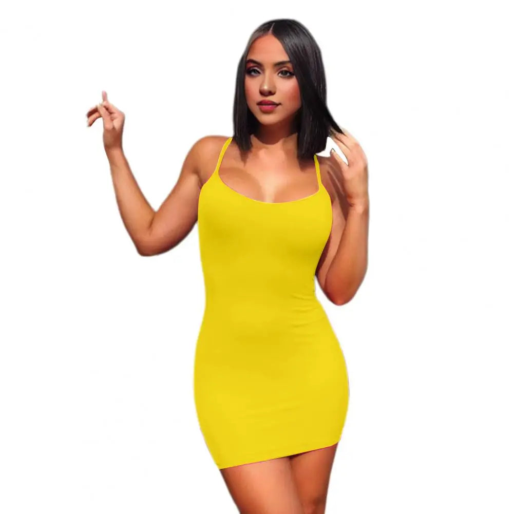 2 peças/conjunto sexy hot girl vestido calcinha cor sólida bainha magro espaguete alça elástica decote baixo magro clube festa mini vestido