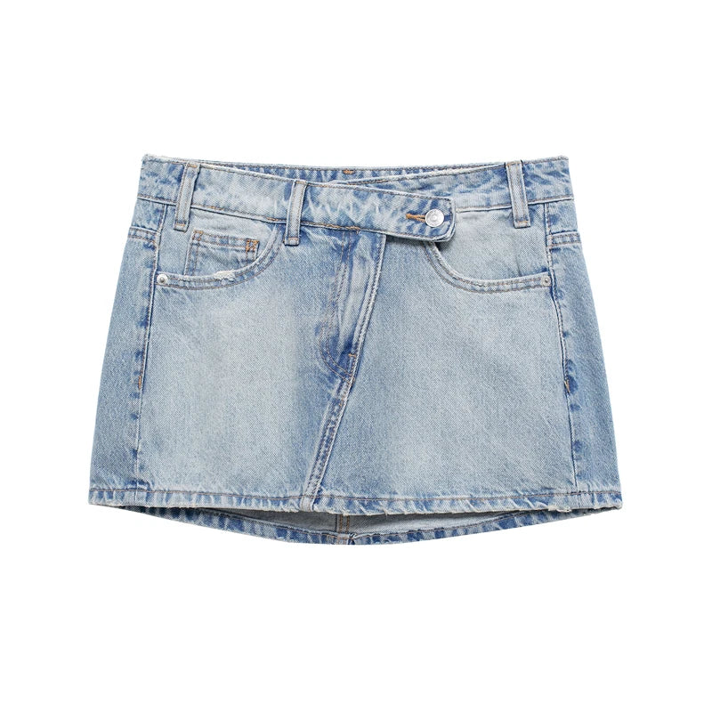 Women's Denim Skirt 2024 New Spring Summer Women's Mini Skirt Fashion Women's Denim Skirt Casual Chic High Street Women's Skirt