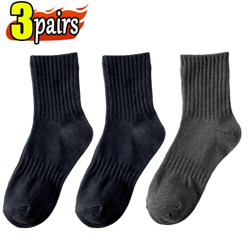 3Pairs Classic Black White Cotton Socks for Men's Short Socks Summer Thin Low Tube Socks Anti Odor Women's Ankel Sox EU 37-42