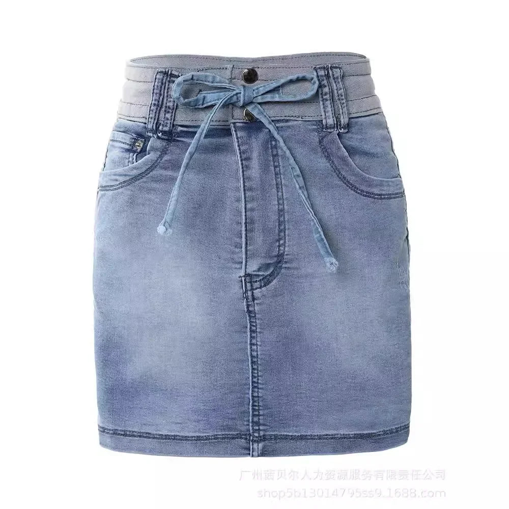 Binding Ripped Drawstring Denim Culottes Women Y2k Mini Shorts Party Club Lace Up Sexy Blue Skirts Streetwear Summer Culottes