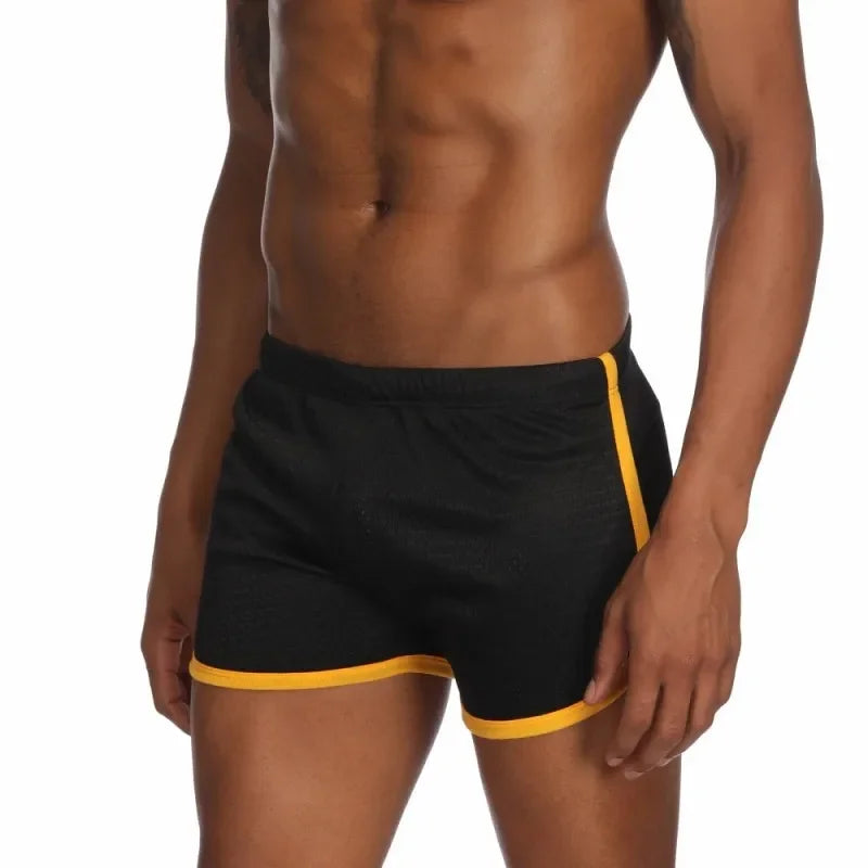 New Men's 2024 Casual Elastic Drawstring Mesh Shorts Quick Dry Shorts Beachwear Workout Gym Sports Running Short Fitness