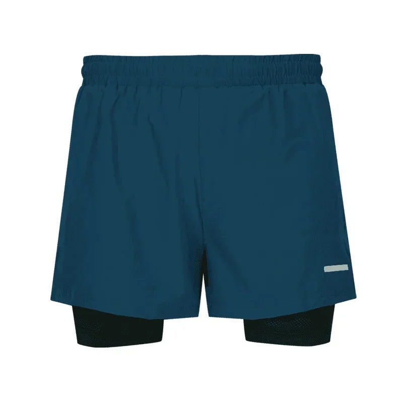 Calças de moletom masculinas 2 em 1, novas calças de corrida, fitness, musculação, treino, secagem rápida, shorts de praia, shorts de corrida, calças de dois andares