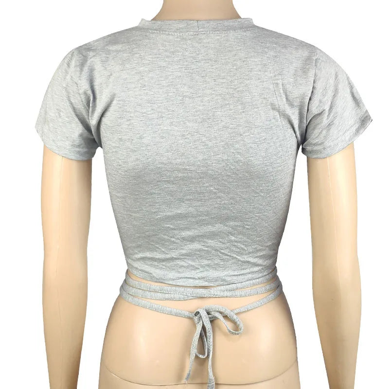 13 cores mulheres rendas até cropped camisetas verão senhora o-pescoço manga curta fino bandagem tee tops gxjck-2180