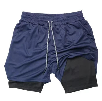 Summer sports versatile double layer men's shorts everyday casual quick-drying sports shorts men