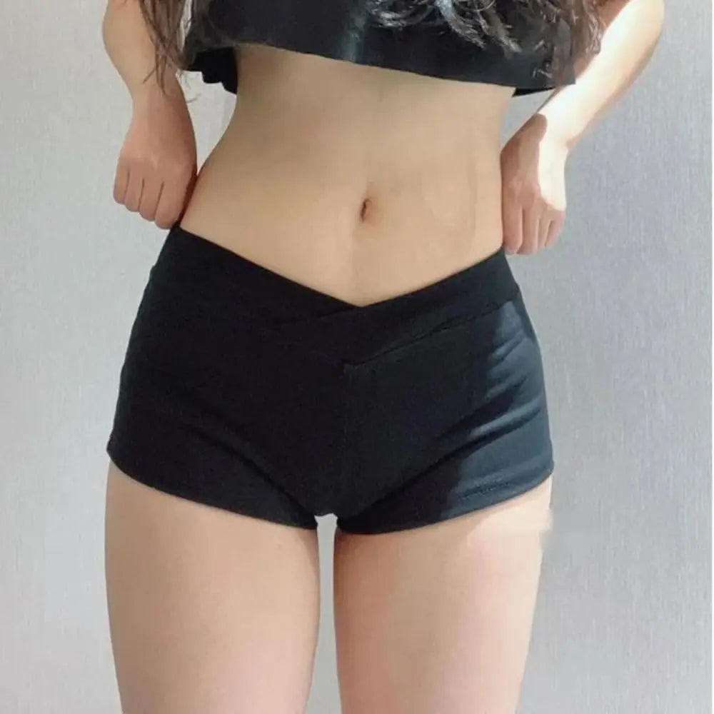 Women Ultra Short Sports Shorts New Casual Sexy Tight Low Waist Shorts Summer Fitness Running Black Ballet Pants