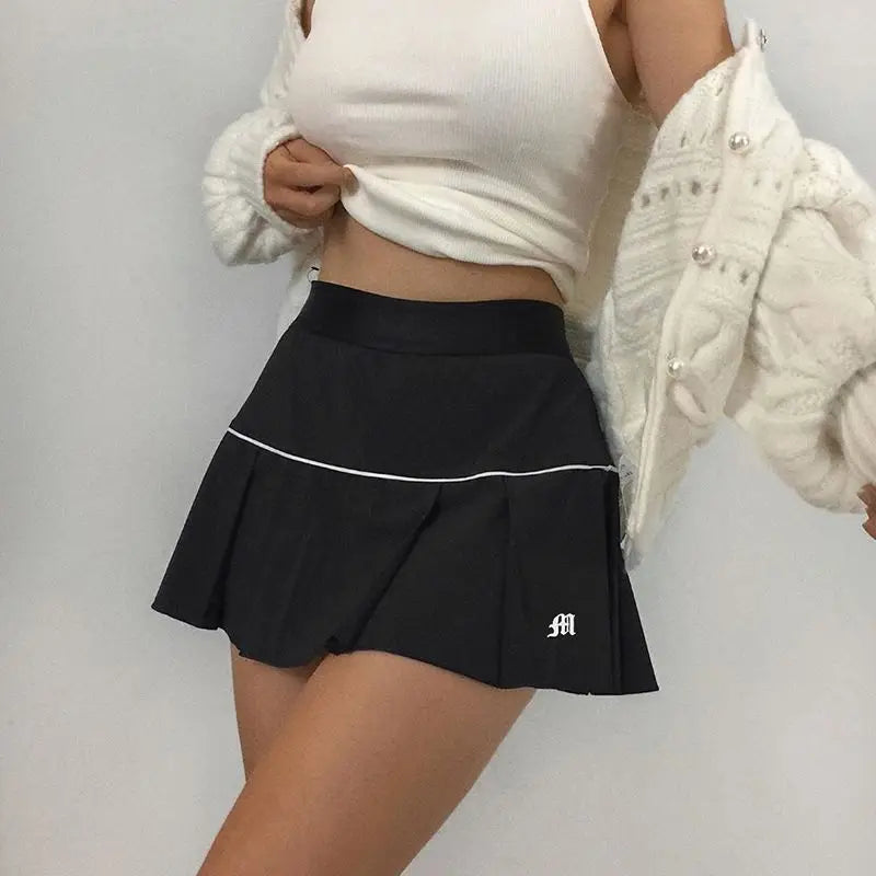 Sexy Women Skirts High Waist Summer Vintage Mini Skirts Korean Tennis Student White Designed Dance Skirt y2k clothing whole sale