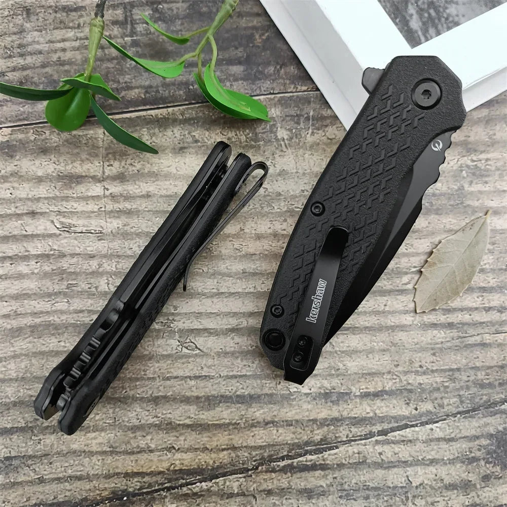 KS 1407 Folding Knife 8Cr13Mov Blade Nylon Fiber Handle Pocket Knife Gift Outdoor EDC Survival Camping Hunting Hiking Tool