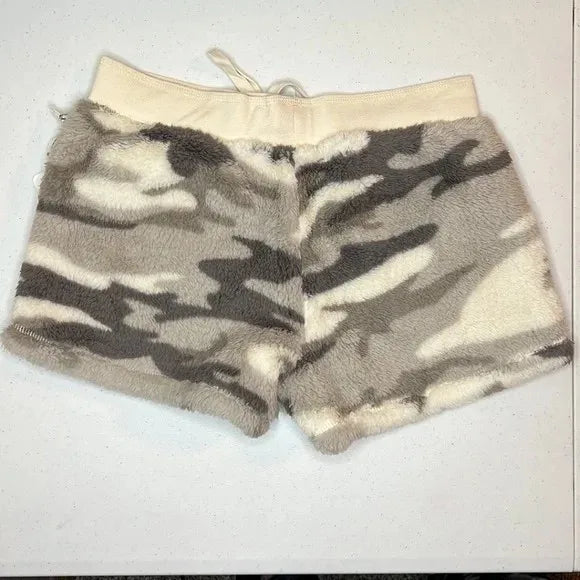 Y2K New Camouflage Plush Shorts Harajuku Goth Autumn Winter Drawstring Shorts Pants Sexy Hotties Slim Hip Shorts Womens Clothing