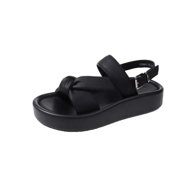 Beige Heeled Sandals Female Shoe 2024 Summer Open Toe Med Muffins shoe Ankle Strap Black Girls Clear Peep New Fashion Medium Gla