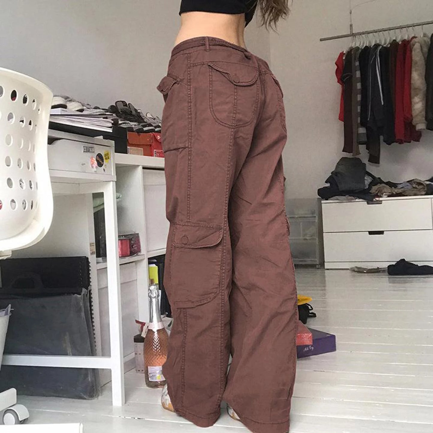 Calças de streetwear para meninas com zíper, cintura alta, design de algodão macio para mulheres, namorada, filha, amigas