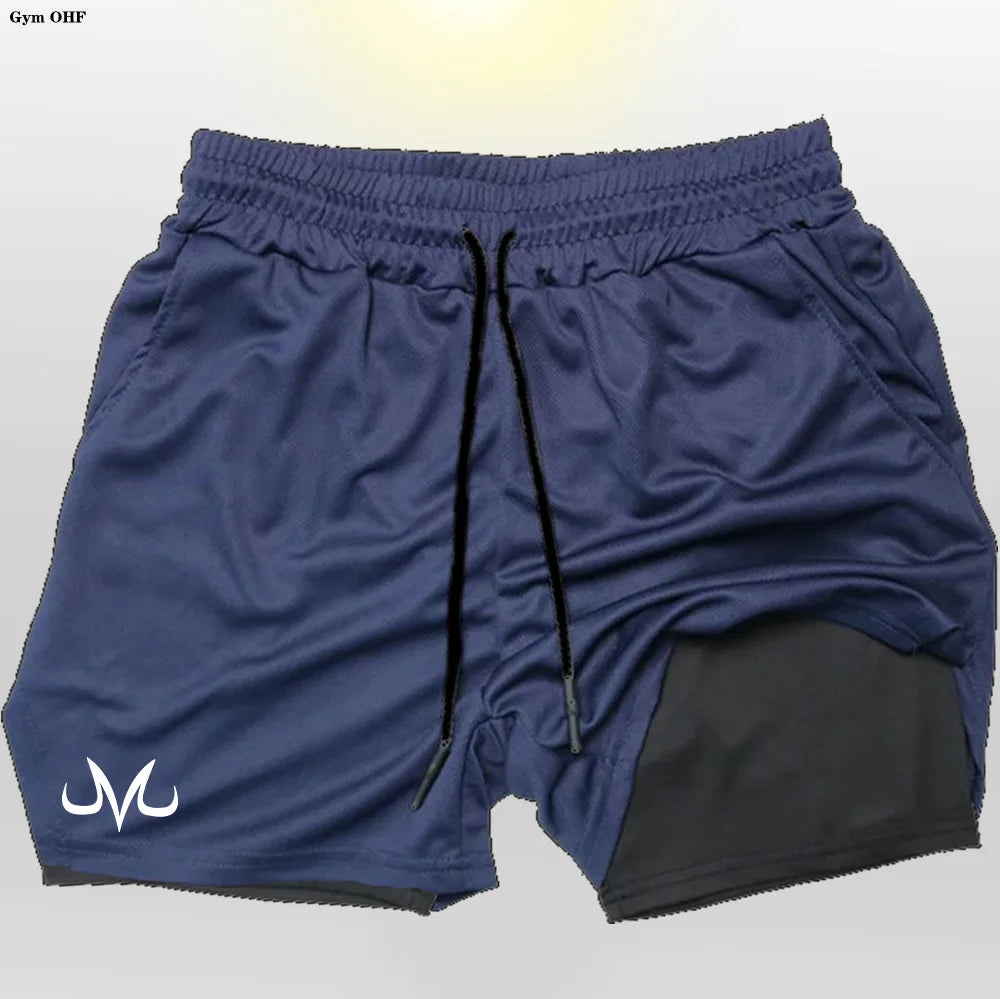 2024 Summer New Men's Sports Shorts 2 in 1 Thin Running Shorts Jogging Casual Sportswear Fitness Double Layer Shorts M-3XL