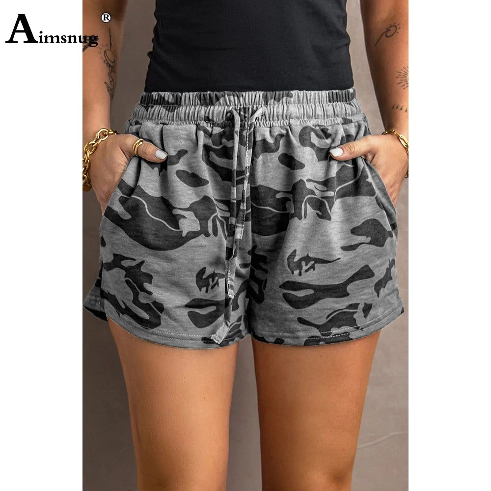 Plus Size 5xl Women Pocket Design Shorts 2022 New Sexy Fashion Camouflage Shorts Ladies Drawstring Shorts Casual Beach Hotpants